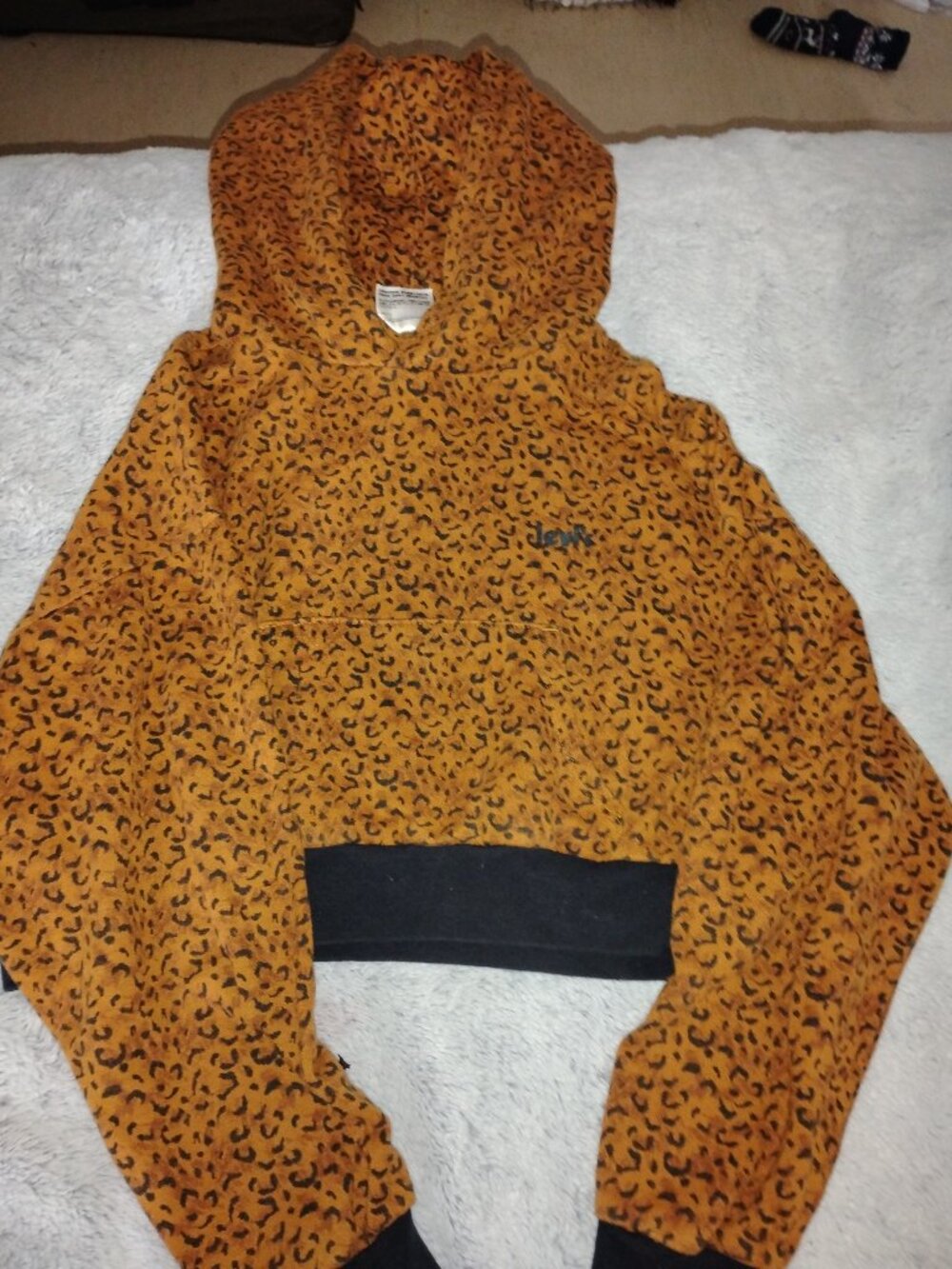 Levi's leopard print cropped hoodie